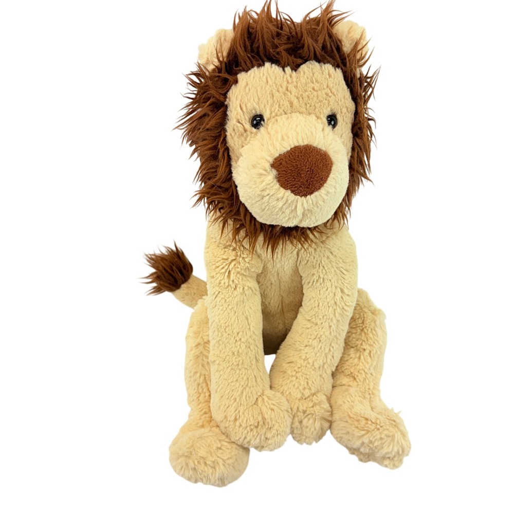 Pottery Barn Kids Brown Lion Plush Stuffed Animal 16" Beanie Bottom